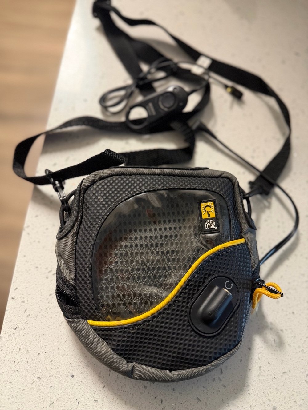 Case Logic Compact Gray and Black Camera Pouch with Yellow Trim